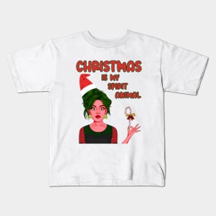 CHRISTMAS IS MY SPIRIT ANIMAL Kids T-Shirt